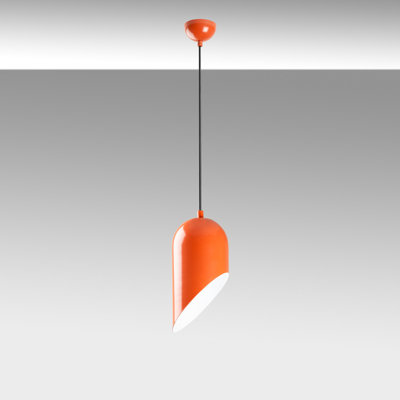 Elegant Adjustable Chandelier, Metal Body, 14 in Ø x 25 cm H (32 - 47.6 in Total Height) | 90 cm Cable Length, E27 Socket (Max 40W) | Stunning Orange Finish, Perfect for Living Room & Dining Areas, IP20 Rated