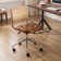 Ayris Adjustable Height Armless Swivel Leather Task Chair with Rattan Back