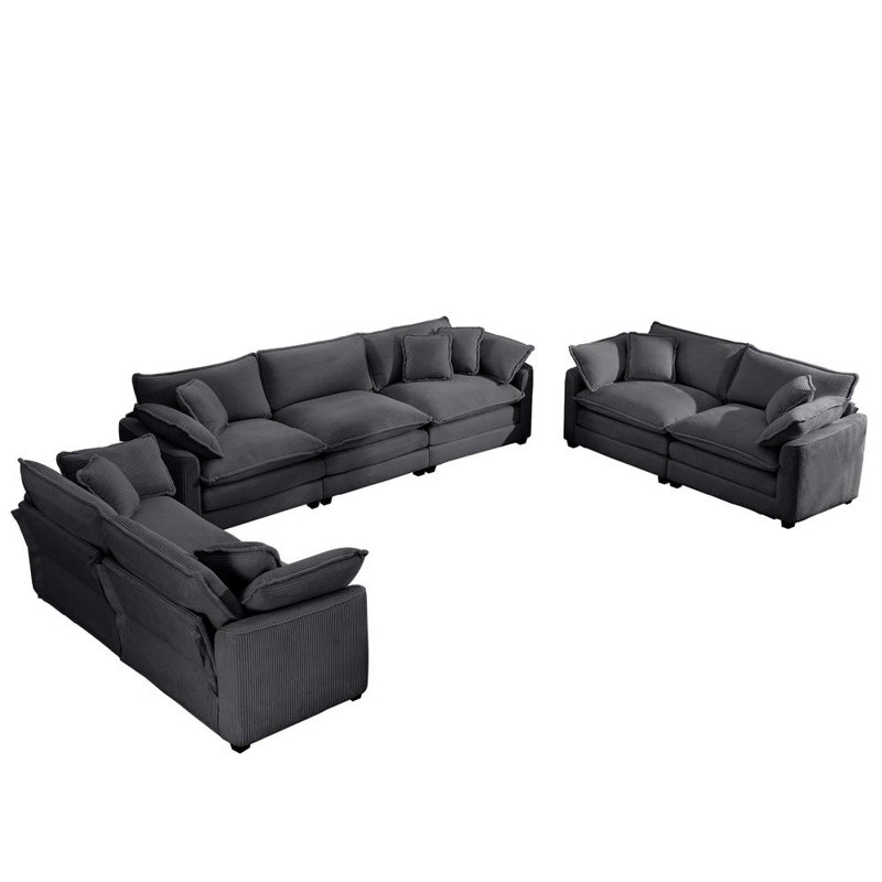 2-Piece Sofa Set (Gray)