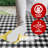 Vinyl Picnic Fited Tableclth Rectangle 48X24 Black-673318920-673318967