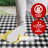 Vinyl Picnic Fited Tableclth Rectangle 48X24 Black-673318967-673318923