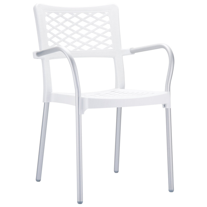 Fauteuil de patio empilable Princeville, Blanc