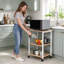Étagère de poste de travail de chariot de rangement pour four à micro-ondes à 3 niveaux Baker's Rack