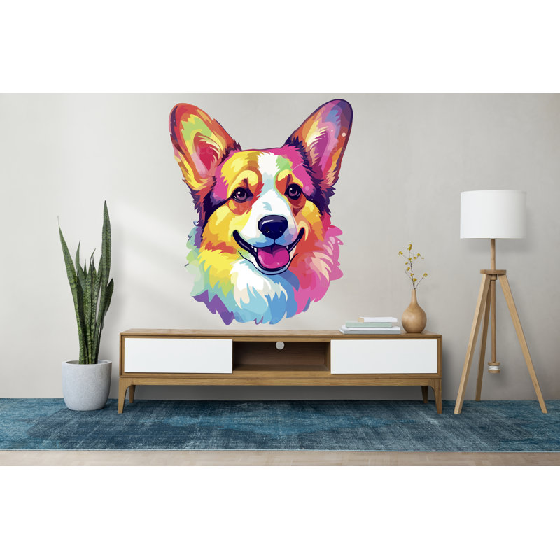 Adhésif décoratif chien, art mural chien, H 24 po x l 20 po