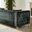 Canapé-lit en chenille, 5 pour le salon, avec boucle à tirer, décoration cloutée en cuivre et pieds en métal,