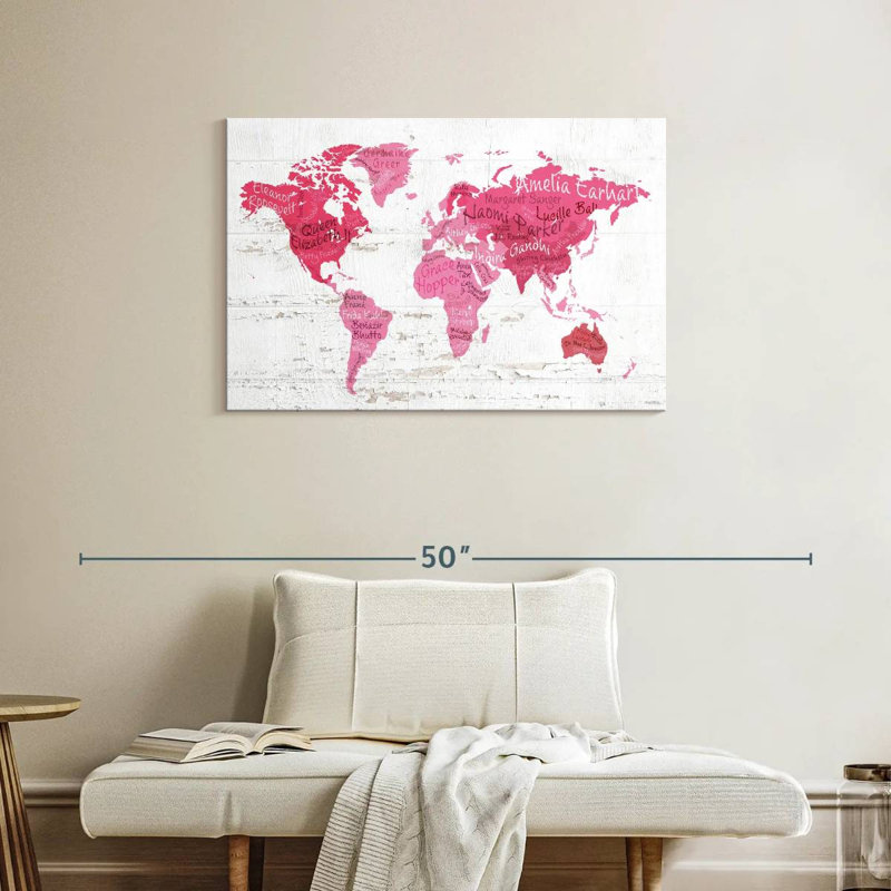 Iconic Females World Map, 24" H x 36" W