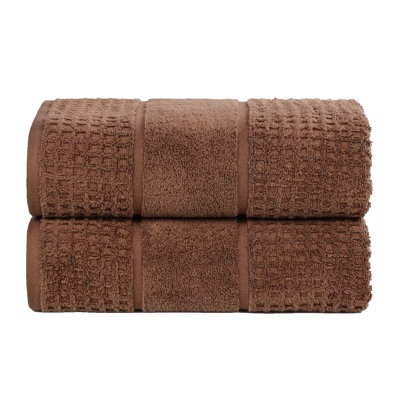 Hiyabel Zero Twist Cotton Solid Waffle Honeycomb Plush Soft Absorbent Medium Weight Bath Sheet