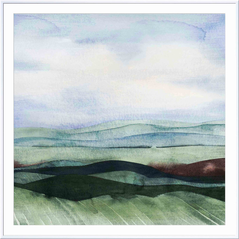 «Jeweltone Ridges I» par Grace Popp - peinture encadrée, H 32 po x l 48 po, Blanc