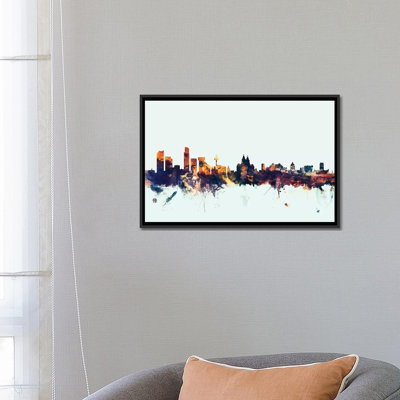 " Liverpool, England, United Kingdom On Blue " by Michael Tompsett