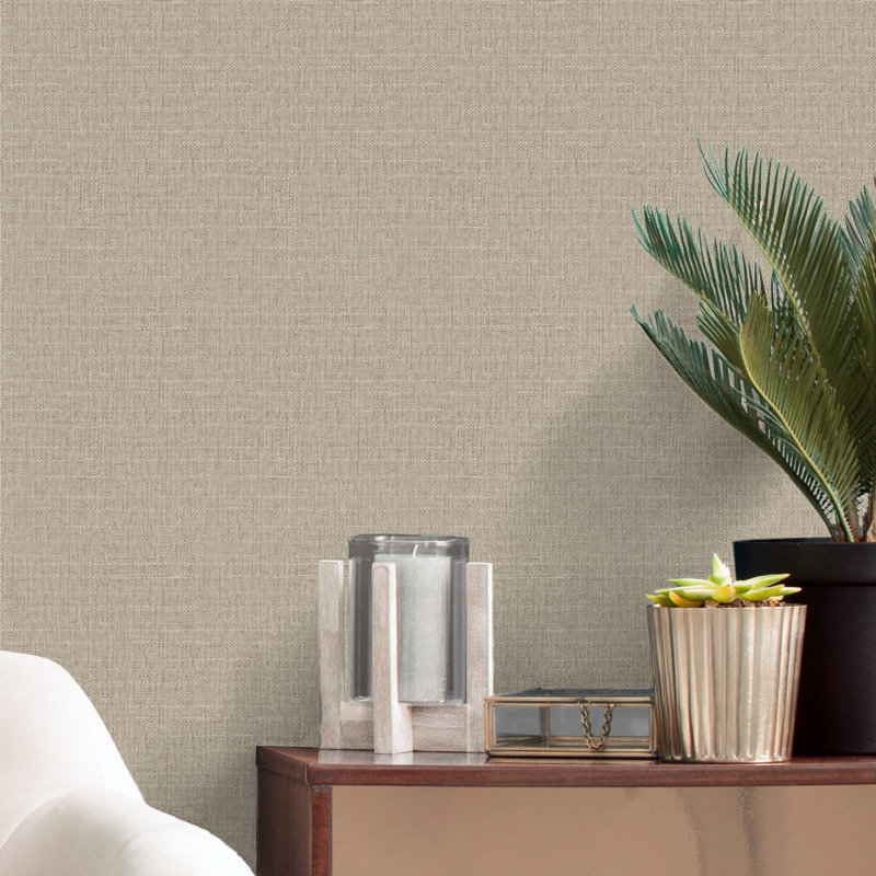 Babajko 10.05m x 53cm Textured Matt Wallpaper Roll, Beige