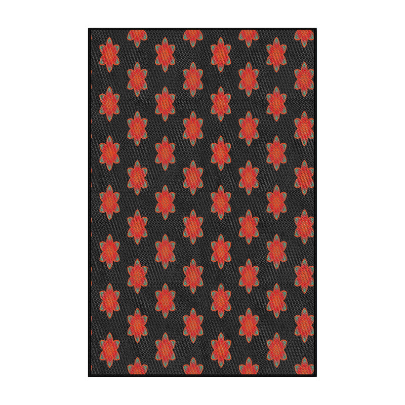 Tapis rouge à motif floral, Rectangle 5 pi x 7 pi