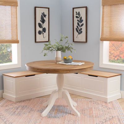Ensemble de coin-repas en bois avec table ronde 2 pièces Selby