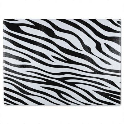 Print Of Zebra Stripes Glass Chopping Board