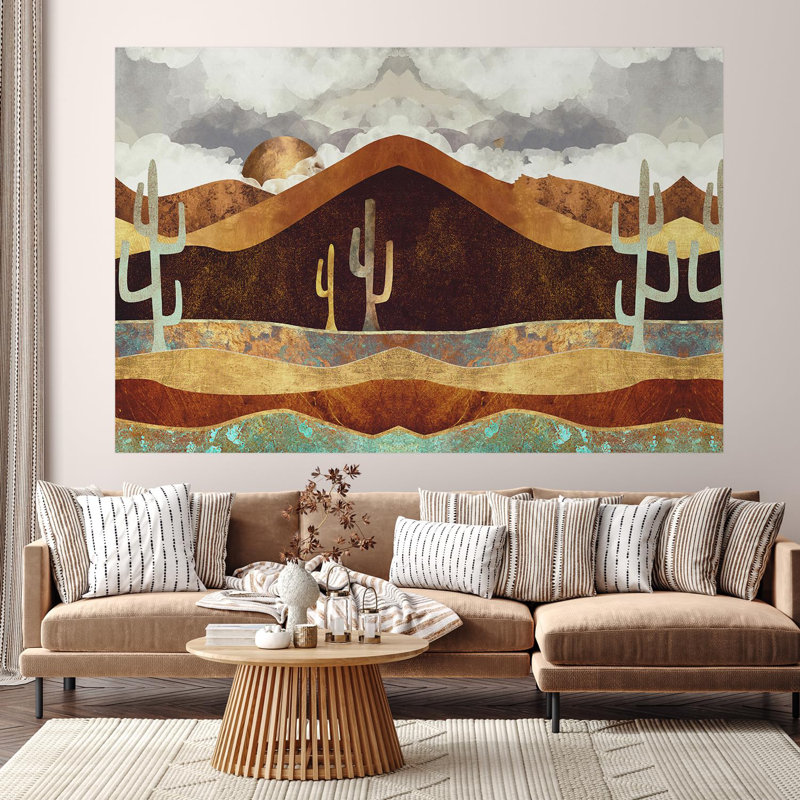 Abstract Mountains Peel & Stick Abstract Border, 48" L x 72" W