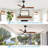 52 Inch Indoor Ceiling Fan With Dimmable Led Light 3 Solid Wood Blades Remote Control Reversible DC Motor For Living Room-181447226-181447623
