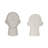 Ivy Bronx Textured Head Up Bookends, Set Of 2, Elegant White Polyresin, 9-Inch