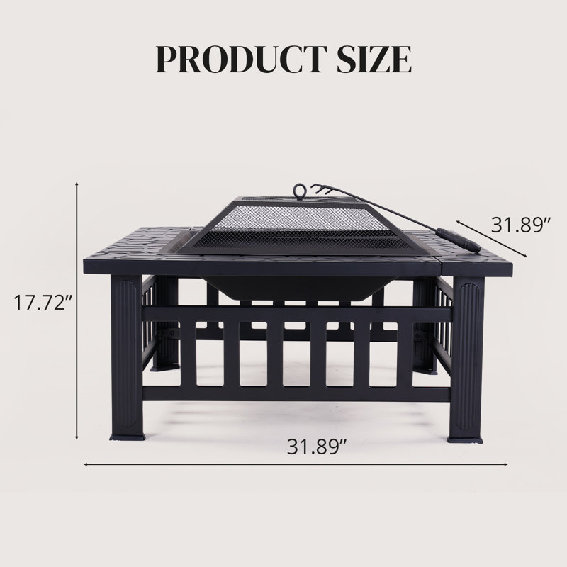 Okemia Square Cast Iron Fire Pit