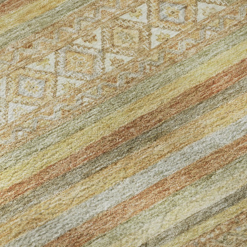 Premium Machine Washable Baford AMF1653 Stripes Rug, Rectangle 5' x 7'6"