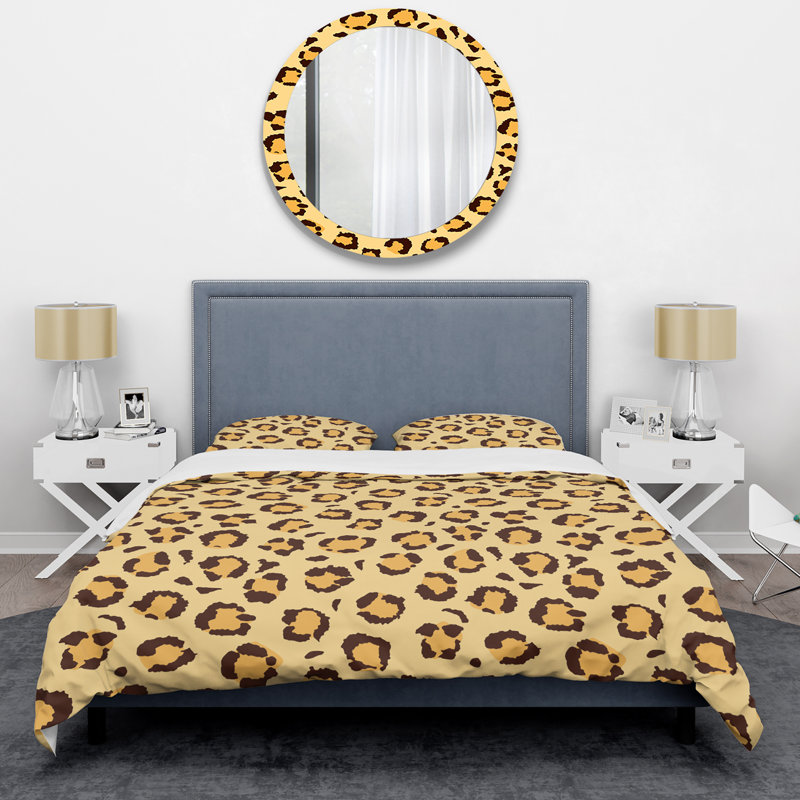 Yellow Leopard Pattern - Animals Duvet Cover Set - Microfiber Polyester