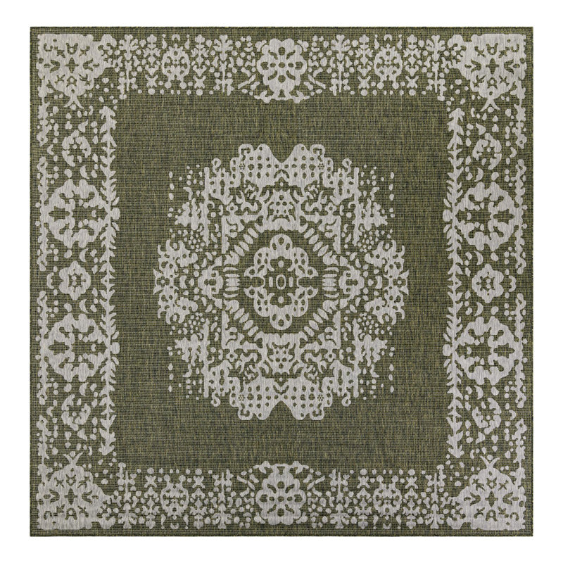 Cowie Green/Gray Rug, Square 10'