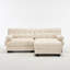 Sofa d'angle modulaire en flanelle, canapé d'angle monobloc avec coussins décoratifs