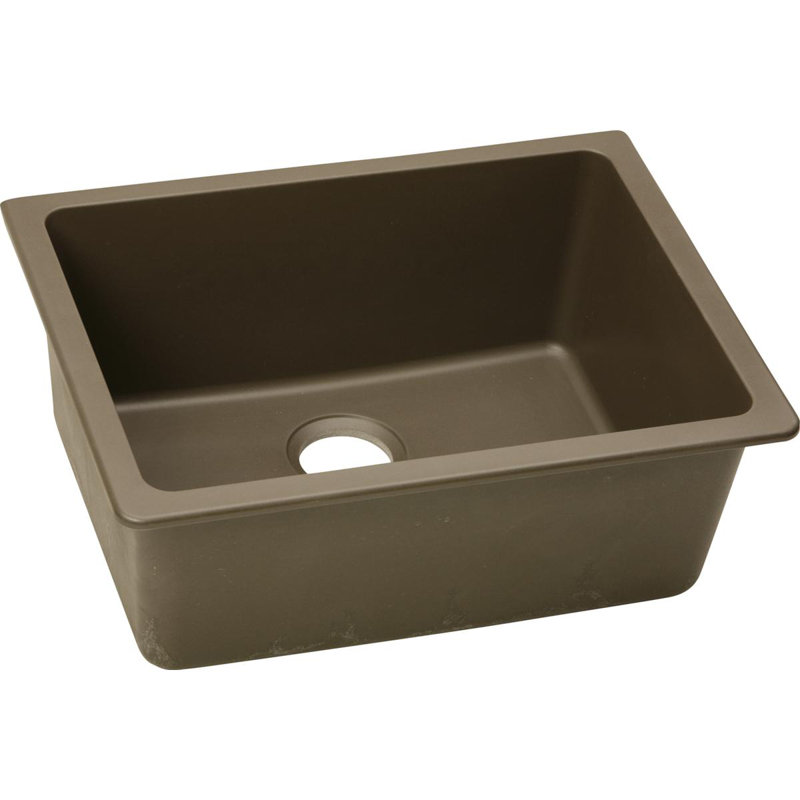 Quartz Classic 24-5/8" x 18-1/2" x 9-1/2" Undermount Kitchen Sink, Mocha