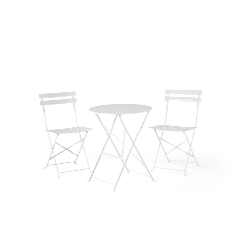 Colm 2 - Person Metal Patio Dining Set with Round Table, White