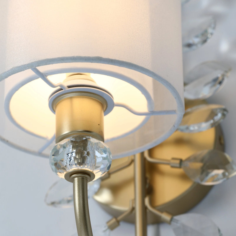 Crystal Wall Sconce with 2-Tier Shade
