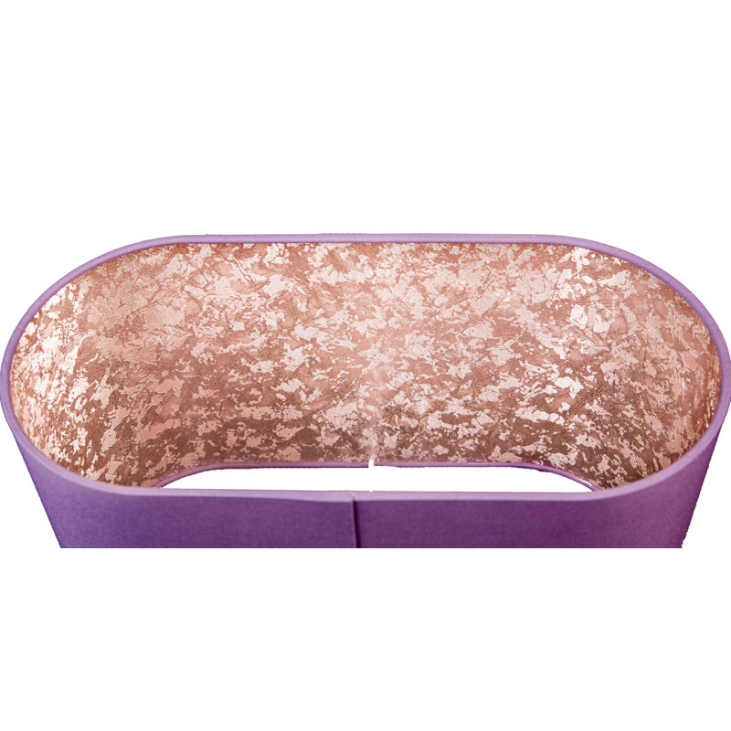58.42cm H Cotton Oval Lamp Shade ( Screw On ), 23cm H x 30cm W x 18cm D, Mauve/Gold