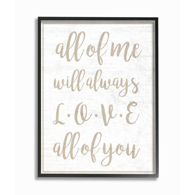 «I Will Always Love All Of You», ensemble d'impression sur toile panoramique