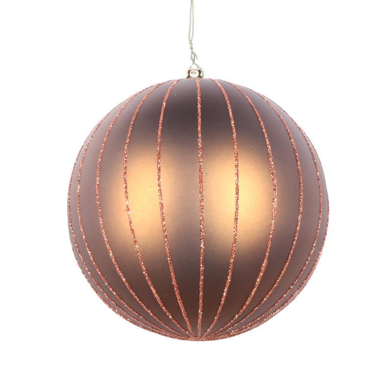 Ornement boule mat scintillante, H 5 po x l 5 po x P 5 po, Moka