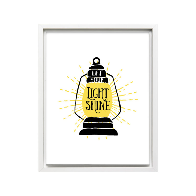 Laissez votre lumière briller, Canevas, Encadrement blanc, H 16 po x l 20 po