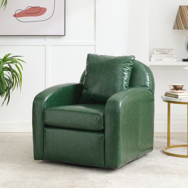 Fauteuil pivotant rembourré Oaklynd, Vert