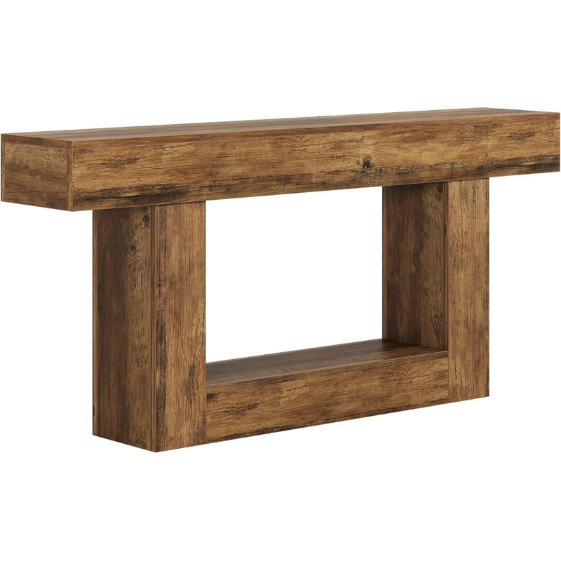2-Tier Hall Table,Sofa Table,Console Table, Rustic Brown