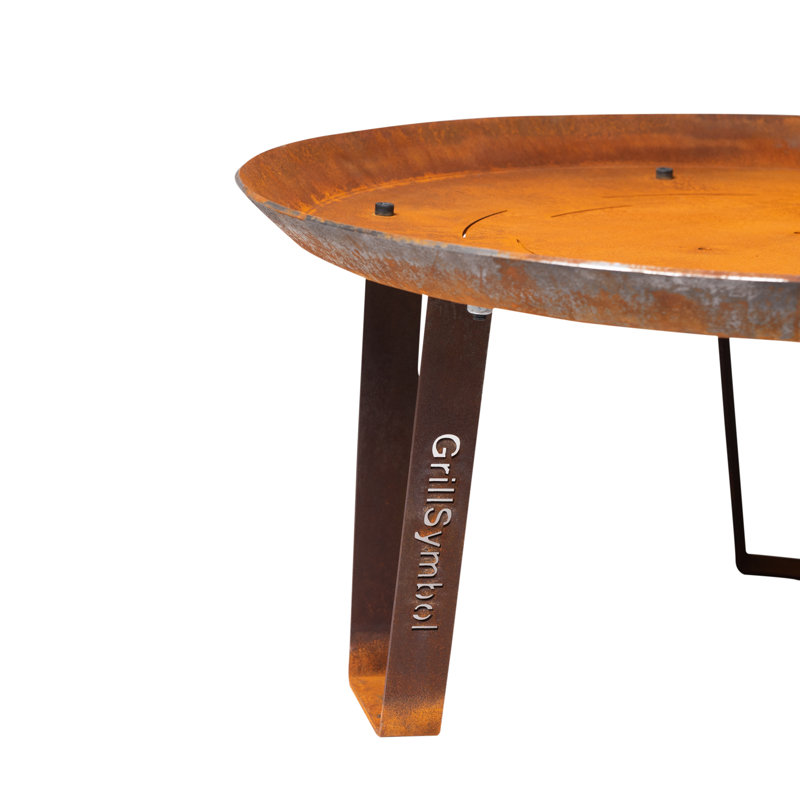 Round Steel Wood Burning Smokeless Fire Pit, 35cm H x 72cm W x 72cm D