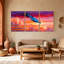 Birds Blue Bird Soaring Over Sunset Sky Clouds Set of 3 Canvas Wall Art Prints-1212430116