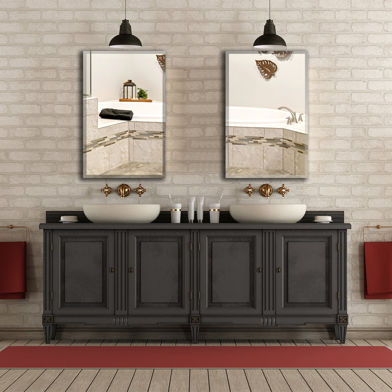 Miroir de coiffeuse biseauté Hobscheid, 36 po x 24 po