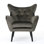 Danney Tufted Wingback Armchair with Flared Arms and Rubberwood Legs,Accent Chair,Living Room Chair