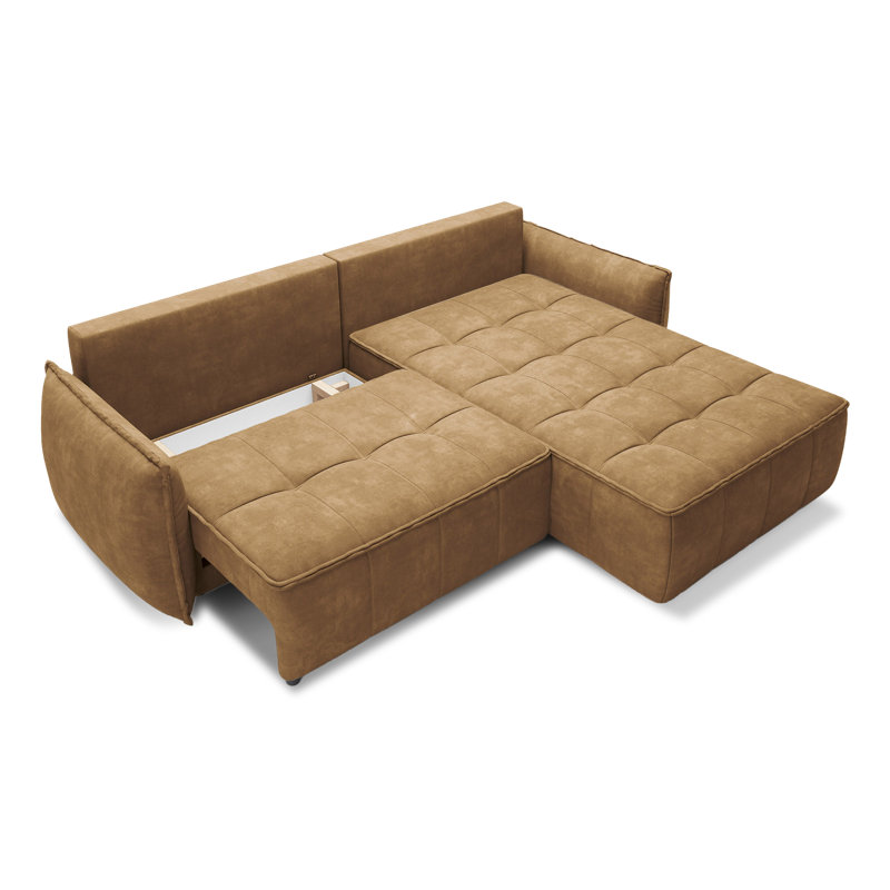 Bonella 4 Seater Sofa Bed, Brown, Right Hand Facing