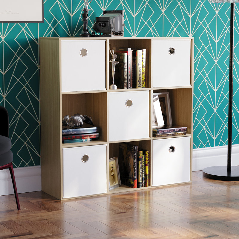 Herm 96.5cm H x 96.5cm W Cube Bookcase, Oak