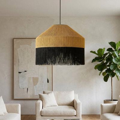 Boho Fringe Round 1-Light Chandelier