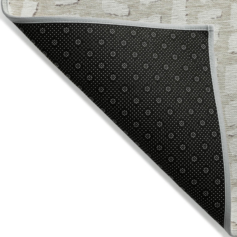 Tapis extérieur lavable abstrait beige et ivoire 10 pi x 14 pi