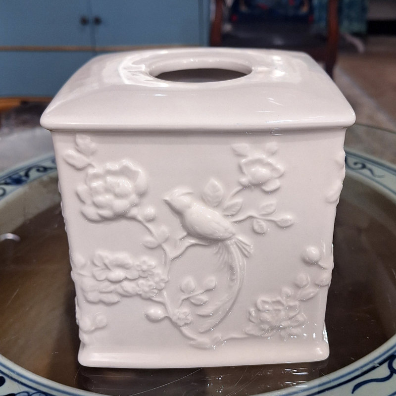 Couvre-boîte de papiers-mouchoirs, Blanc cassé