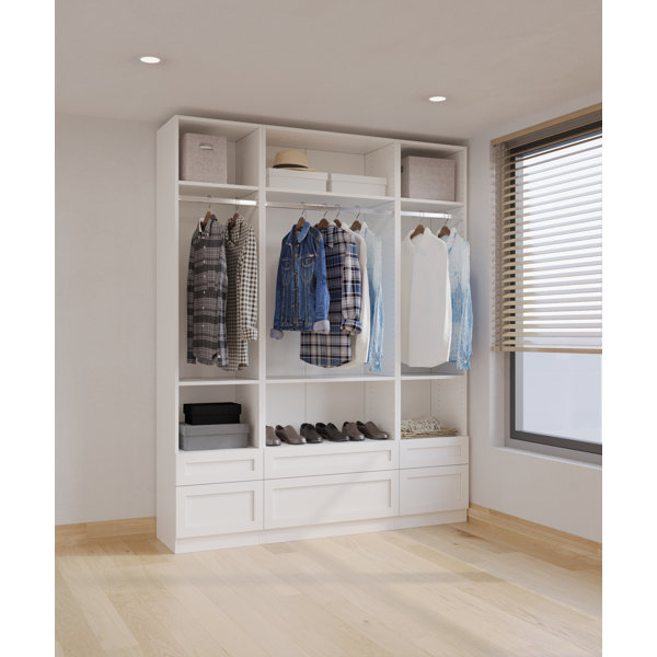Rebrilliant Miladin 30''W Closet System Walk-in Tower with 2 Drawer ...