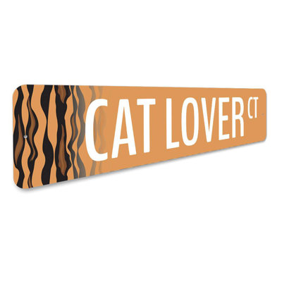 Plaque en aluminium «Cat Lover Street»