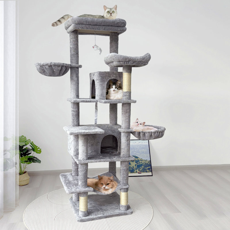 Arbre à chat 68 po, Gris clair