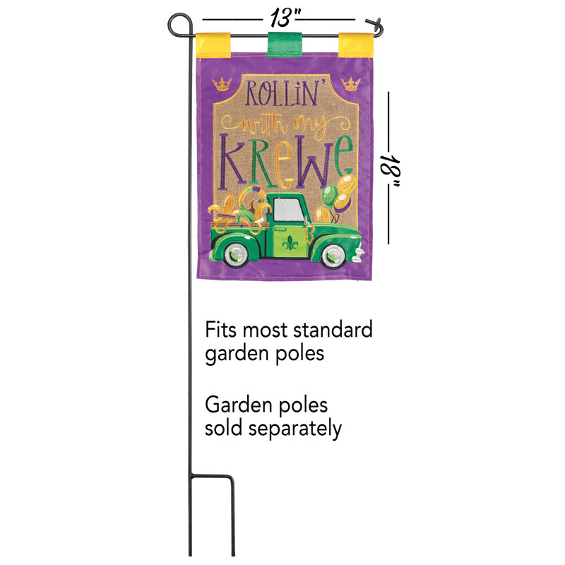 Drapeau de jardin en polyester Azmoe, H 18 po x l 13 po