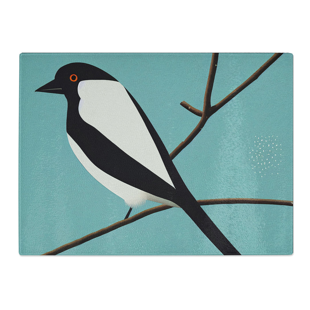 Magpie Bird Abstract Vol.1  Glass Chopping Board