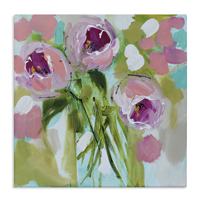 For For Rose Trio Canvas, conception par Amanda Brooks, H 17 po x l 17 po