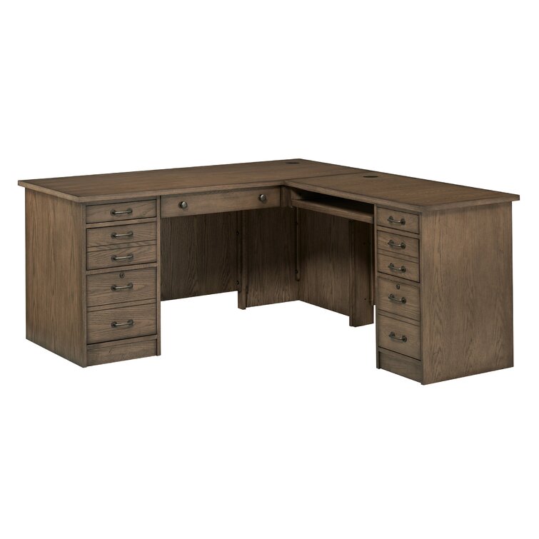 Buy Nexora L shape Modular Office Table with Three Drawers (Exotic